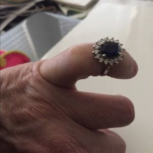 Women’s Blue Sapphire/Diamond Ring: SOLD!